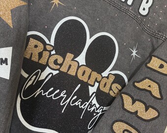 Cheer Coach Custom Glitter Team Denim Shacket- personalized coaches gift