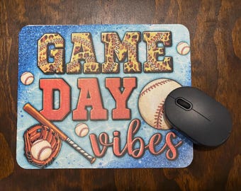 Game Day Baseball Mousepad: Sublimation Computer Decor