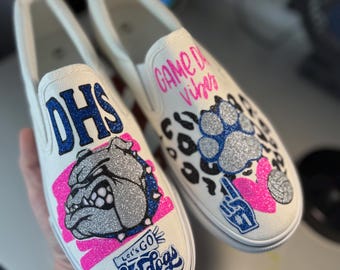 Pink edition Game Day Glitter Spirit Canvas Shoes: Personalized Shoes