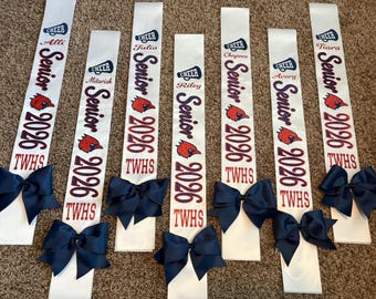 Senior teamlogo Sjerp met glitter en strik