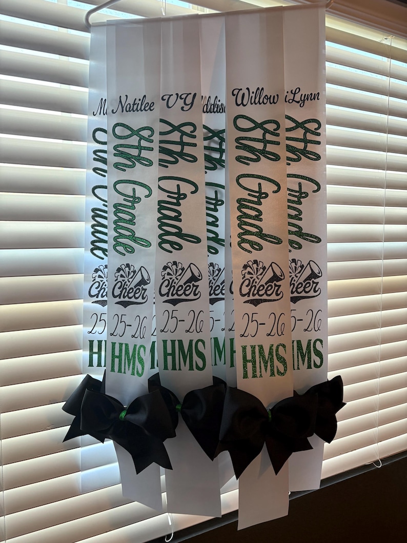 8th Grade Cheer Sash - Megaphone Graduate Sash With Glitter and Bow - Etsy