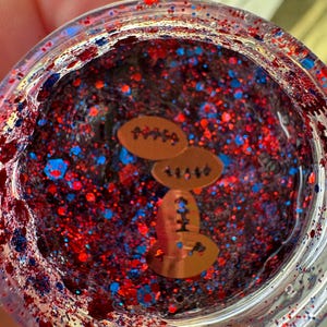 Football charm glitter hair gel