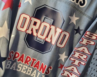 Custom Denim Team Jacket - No Glitter No Rhinestones - Team Mom Jacket - Coach Denim