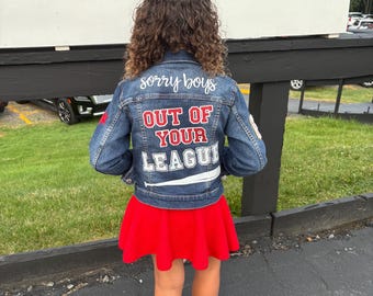 Custom Game Day Denim Jacket: Sport Mom Style