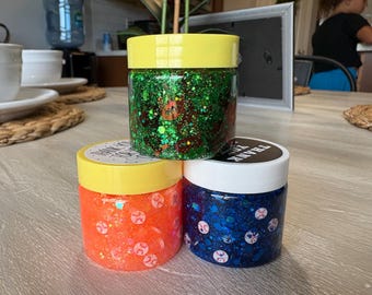 Baseball charm glitter hair gel