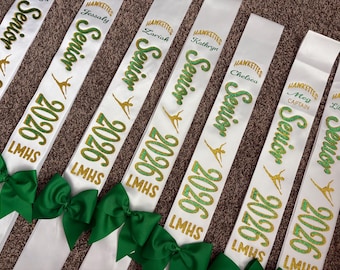 Senior Dance Sash - Dancer Sash with glitter and bow