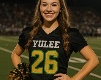 Senior Game Day Jersey: fully customized with glitter