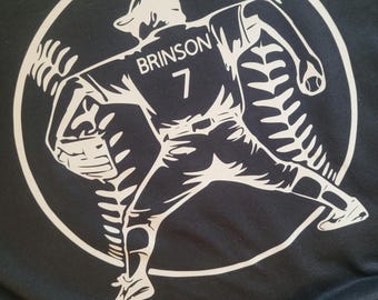 Baseball Pitcher Custom Name/Jersey Number Tshirt