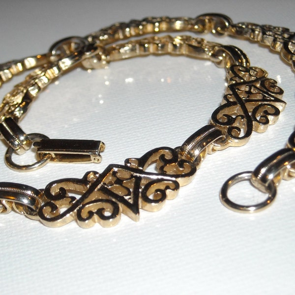 vintage filigree linked choker\/necklace