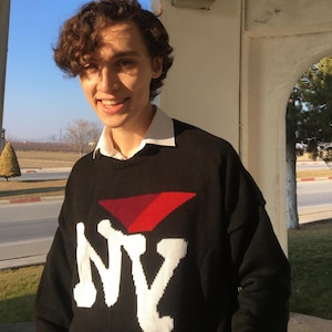 Suéter negro, suéter de mujer, suéter de gran tamaño, suéter lindo, suéter de hombre, suéter boho, suéter unisex, suéter pulóver, regalo para ella
