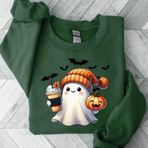 Halloween Ghost Sweatshirt, Cute Ghost Crewneck, Woman Halloween Shirt, Cute Fall Sweatshirt, Spooky Season Hoodie, Gift Shirt For Halloween