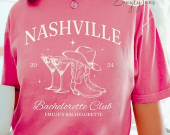 Custom Nashville Bachelorette Party T-Shirt, Cocktail Club Tee