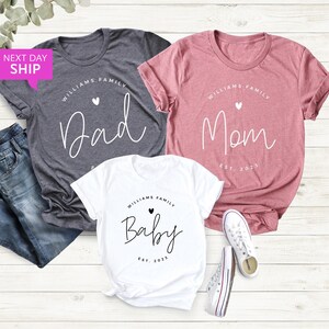 Family Last Name & EST. Year Personalized, Family Anniversary Shirt, Daddy, Mom, Grandma, Grandpa, Baby, Son, Family Shirts, Daughter