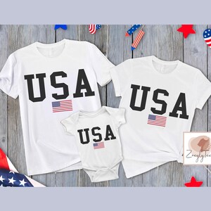 Family USA Flag Shirt, 4th of July Shirt, Usa Flag Tee, USA Flag Family Matching Fourth of July Shirts for Adults, Kids and Toddlers