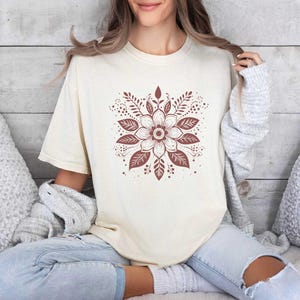 Subtle Anti Trump Flower Shirt, Boho Floral Shirt Anti Trump Comfort Colors®, Feminist Gift, Anti-Fascist, Gift for Her, Political Shirt image 2