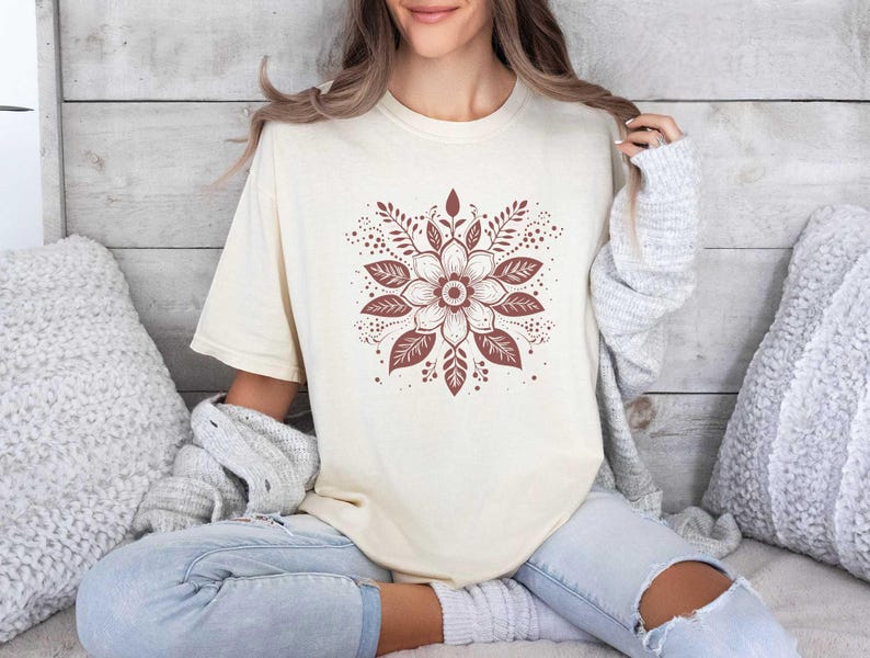 Subtle Anti Trump Flower Shirt, Boho Floral Shirt Anti Trump Comfort Colors®, Feminist Gift, Anti-Fascist, Gift for Her, Political Shirt image 2