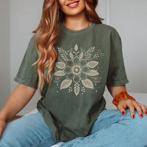 Subtle Anti Trump Flower Shirt, Boho Floral Shirt Anti Trump Comfort Colors®, Feminist Gift, Anti-Fascist, Gift for Her, Political Shirt image 3