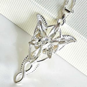 Arwen Evenstar Ketting Elf Prinses Mode Kristal Zilver Kleur Zirconia Steen Elf Ster Ketting Hanger Arwen Evenstar Sleutelhanger