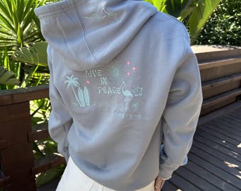 Blue Hoodie Tropical Collection for Teen Girls Palm