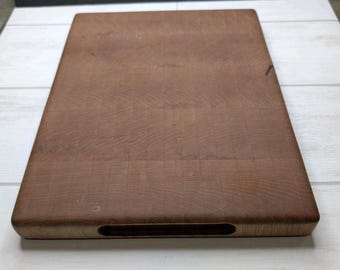 Vintage Maple End Grain Cutting Board 14 x 10. 5 with Side Grip Indents