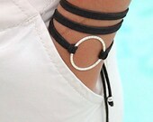Infinity Circle Wrap Bracelet, Leather Bracelet, Faux, Friendship Bracelet, Eternity Bracelet, Gift for Her, Boho