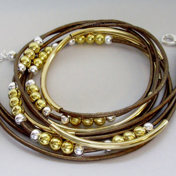 Gold Tube Bracelet Etsy