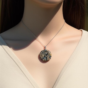 Stick Mossy Agate Necklace Pendant Handmade Jewelry Special Black Yellow Naturalstone Rare Moss Agate Gemstone With Stainless Steel Chain