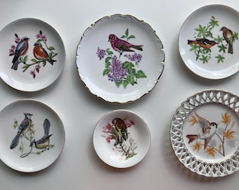 Vintage China Decorative Plates Birds Collectible Sold Separately