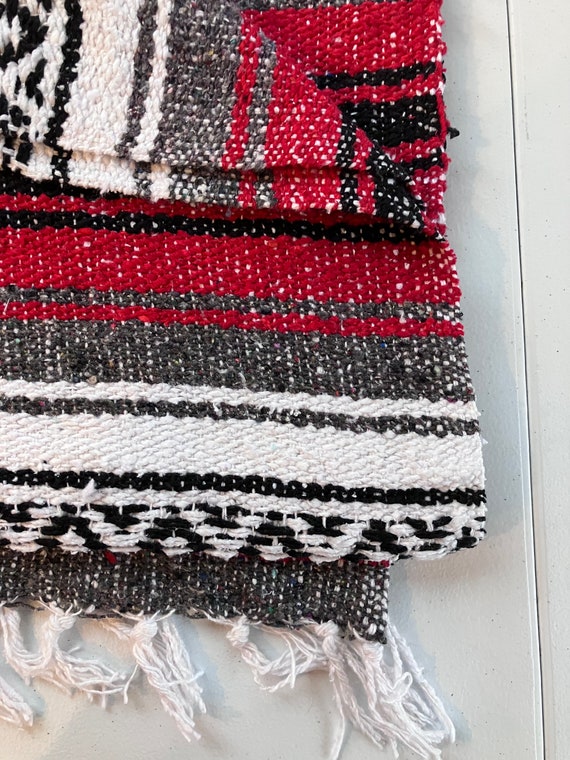 Black and white mexican blanket sale