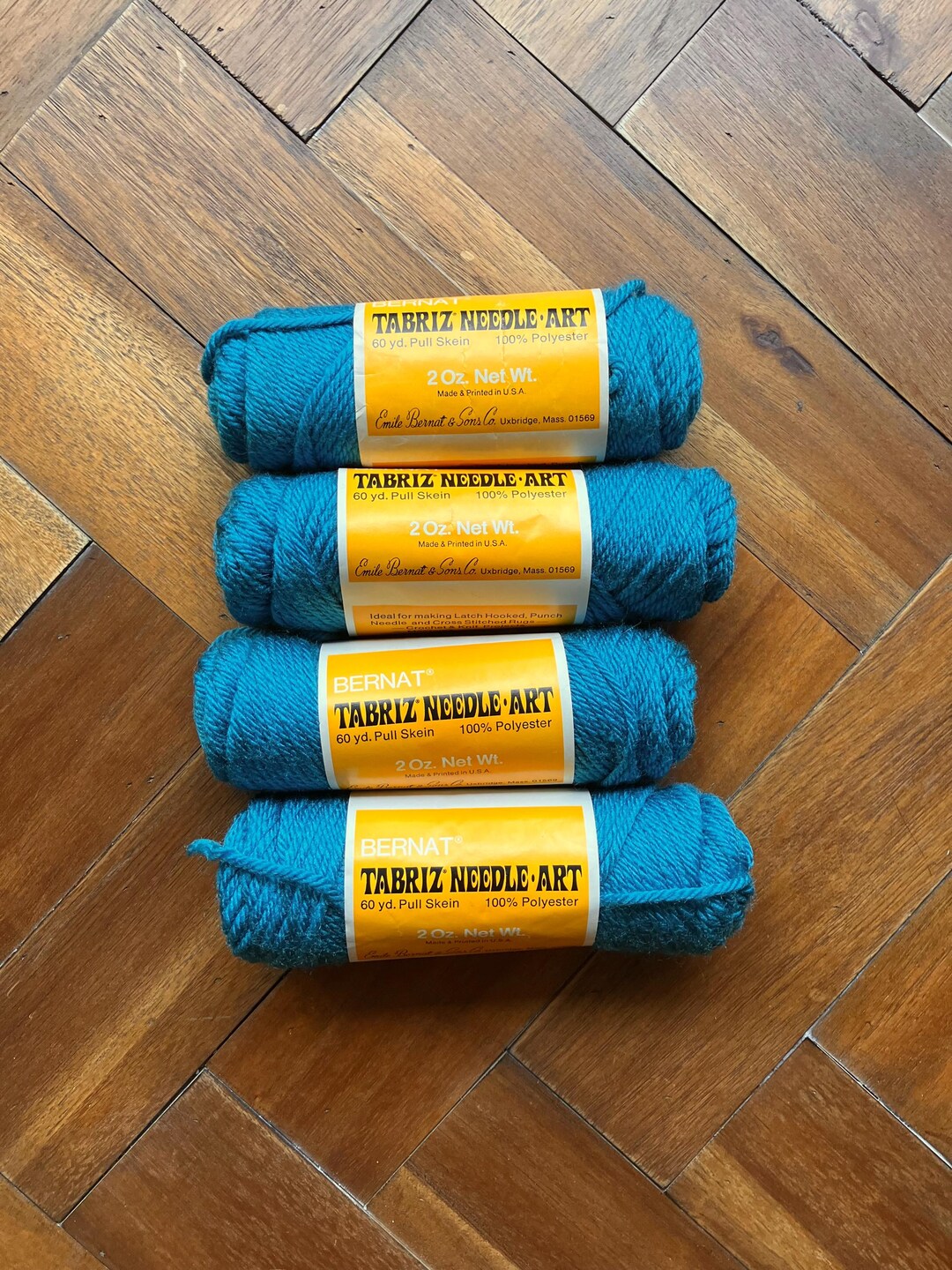 Vintage Bernat Tabriz Needle Art Yarn 20 Oz 60 Yard Pull Skein 100% ...