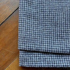 Vintage Fabric Wool Blend Suiting Herringbone Tweed Blue Yardage Sewing Supplies