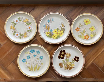 Vintage Stoneware Dinner Plates: Hearthside Garden Festival Floral Sold Individually
