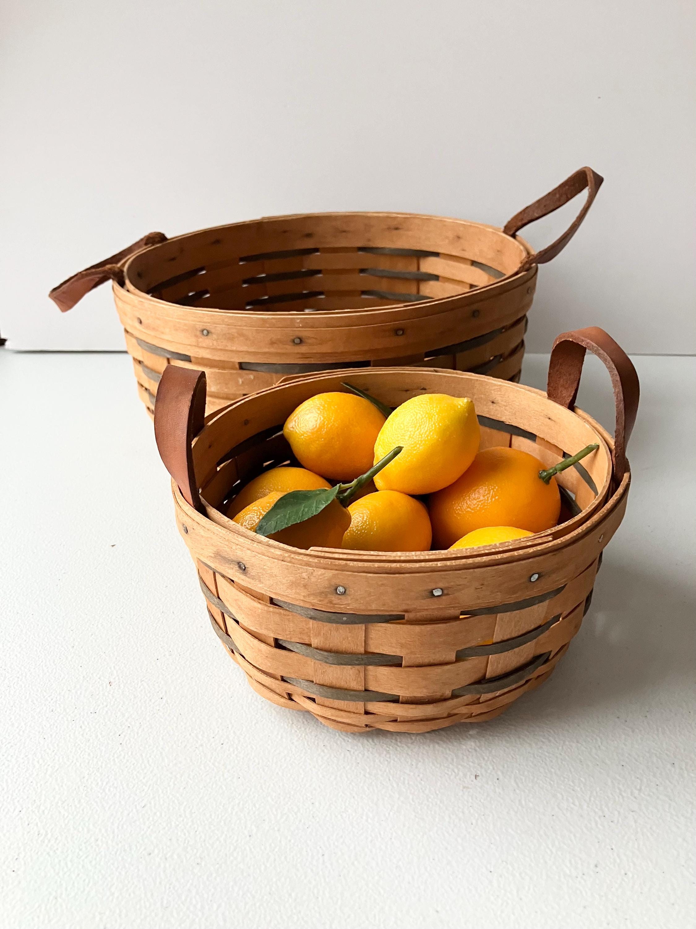 Longaberger Baskets With Leather Handles - Etsy