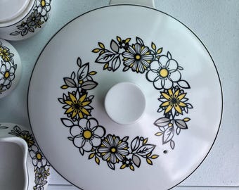 Vintage Noritake Progression Dishes Set Tressa Pattern Black