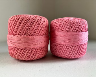 Vintage frivolité crochet hilo de algodón rosa mercerizado 300 yardas nuevo conjunto dos tapete haciendo crochet suministros de artesanía marca lily crochet