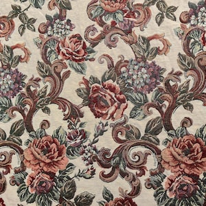 Tapestry Upholstery Fabric Yardage Floral Home Decorator Sewing Supplies