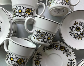 Vintage Noritake Progression Dishes Set Tressa Pattern Black