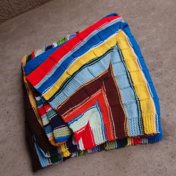 Jahrgang afghanischen Decke stricken bunte Bright Stripes Hauptdekor