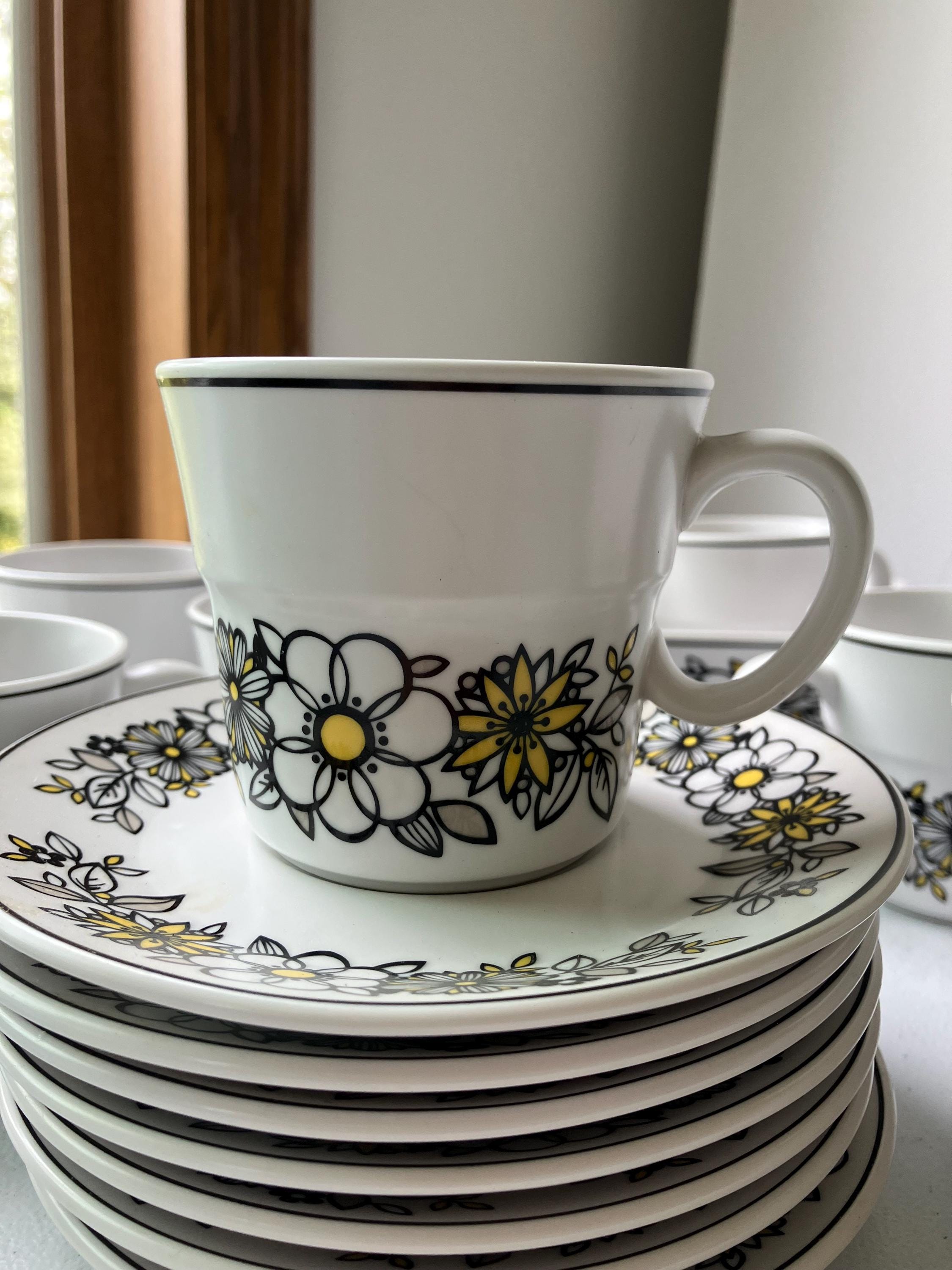 Vintage Noritake Progression Dishes Set Tressa Pattern Black