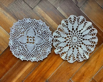 Vintage Doily Crocheted Round 9 inch Cotton Thread Home Decor Crafting Supplies