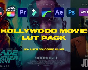 Hollywood Movie LUT Pack – 50 Cinematic Film Look LUTs for Video Color Grading