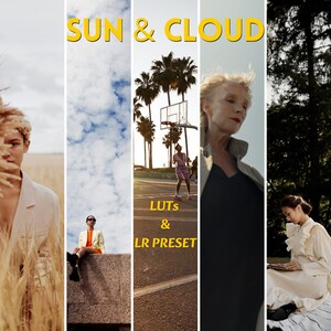 Sun and Cloud Lightroom Presets and LUTs, Warm Photo Filters (Mobile & Desktop)