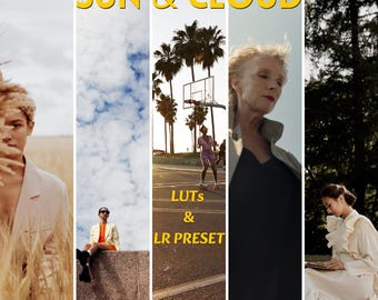 Sun and Cloud Lightroom Presets and LUTs, Warm Photo Filters (Mobile & Desktop)