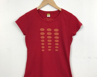 Women's Short Sleeve T/Bamboo Clothing/Organic Cotton/Organic Bamboo/Ellipse/Red/Maude Andrade/Organic fiber t shirts for women
