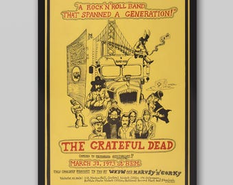 Grateful Dead 1973 Buffalo Memorial Auditorium Vintage Concert Poster. Rock Band Poster. Music Poster. Concert Poster. Printable.