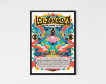 Retro-style Poster Promoting Lollapalooza 2025 in Chicago - Etsy