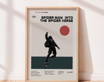 Poster del film Spider-Man: Un nuovo universo, Shameik Moore, Poster vintage di una serie TV, Arte minimalista, Poster retrò, Poster vintage.