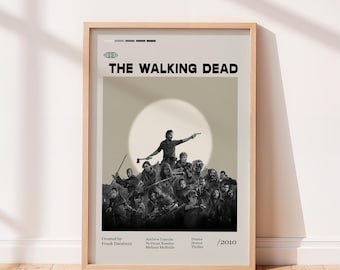 The Walking Dead Poster, Vintage tv show poster, Minimalist Art, Retro Poster, Wall art, Minimal Movie Art, Custom Movie Poster.