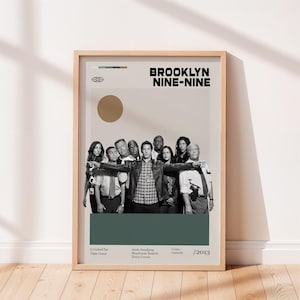 Brooklyn Nine Nine Movie Poster, Brooklyn Nine Nine Print, Andy Samberg, Vintage tv show poster, Minimalist Art, Retro Poster.