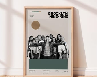 Brooklyn Nine Nine Movie Poster, Brooklyn Nine Nine Print, Andy Samberg, Vintage tv show poster, Minimalist Art, Retro Poster.